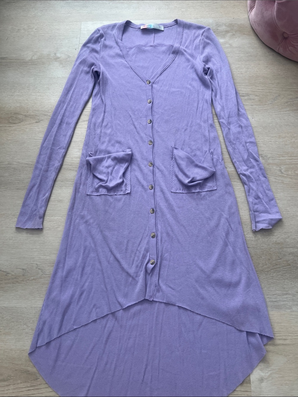 Free People Beach Lilac Longline Button-Front Women's Dress .